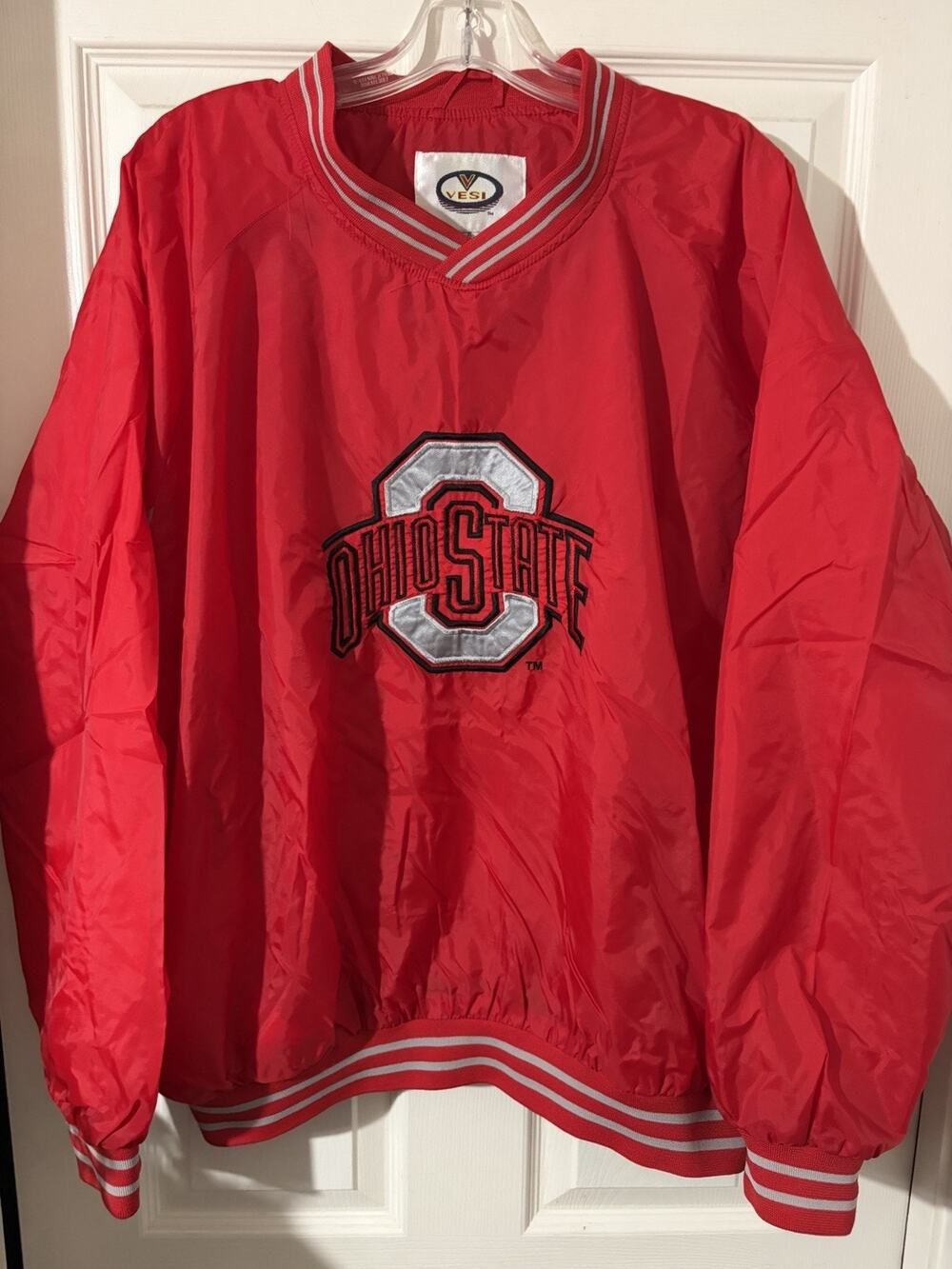 Vintage Ohio State Pullover Windbreaker Jacket Vesi Sz XL Embroidered College